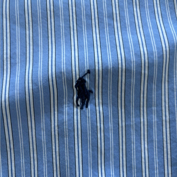 Ralph Lauren Shirt Mens Large Classic Fit Button Down Blue Striped Long Sleeve - Picture 5 of 8